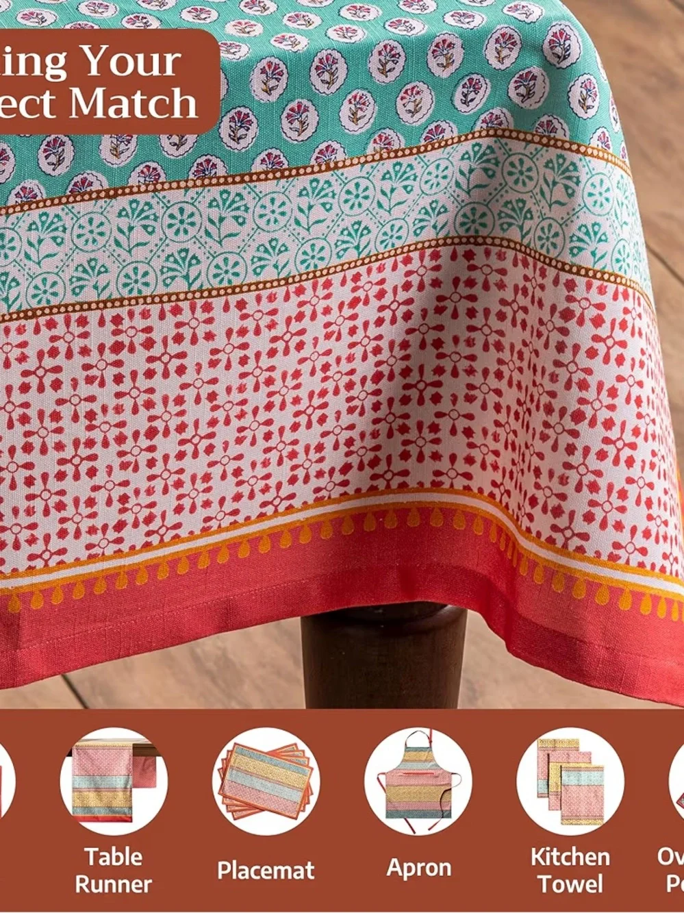 Maison d' Hermine Table Cloth Rectangle Table 100% Cotton 70 x 108” Provence NWT - Picture 5 of 7